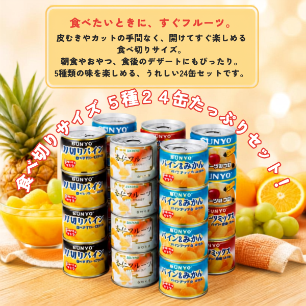 皆で食べたいちょこっとフルーツ（5種24缶）