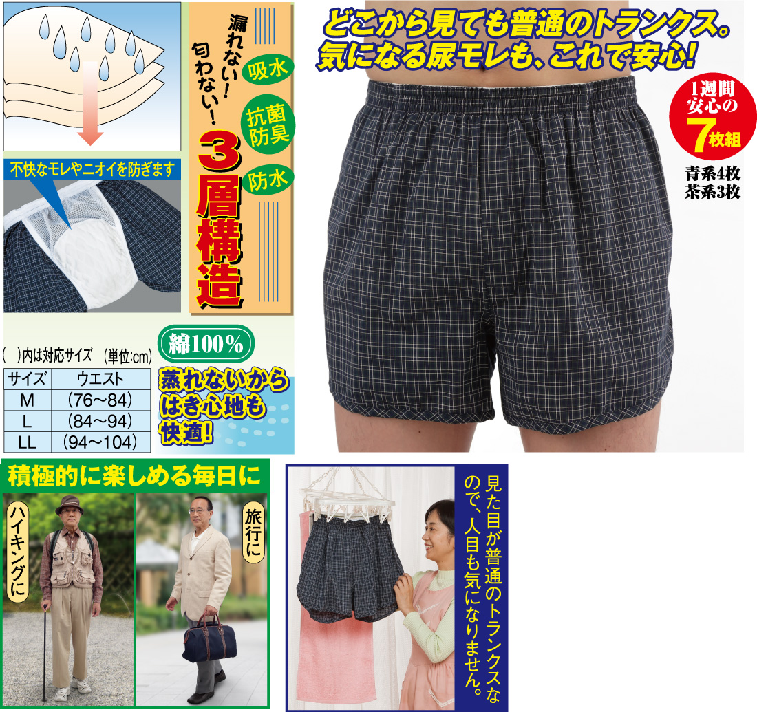快適安心吸吸トランクス7枚組