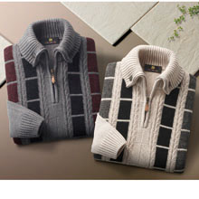 ドンキー襟 紳士のふんわりセーター２色組