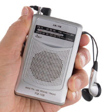 ワイドFM対応ポケットラジオ(3個組)