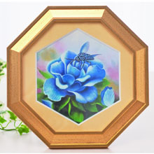 奇跡の青い花と蜂 開運絵画（油絵）